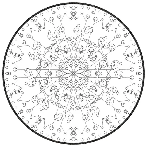 Eine Linienzeichnung Eines Mandalas Oder Hennas Oder Für Ein Malblatt — Stockfoto