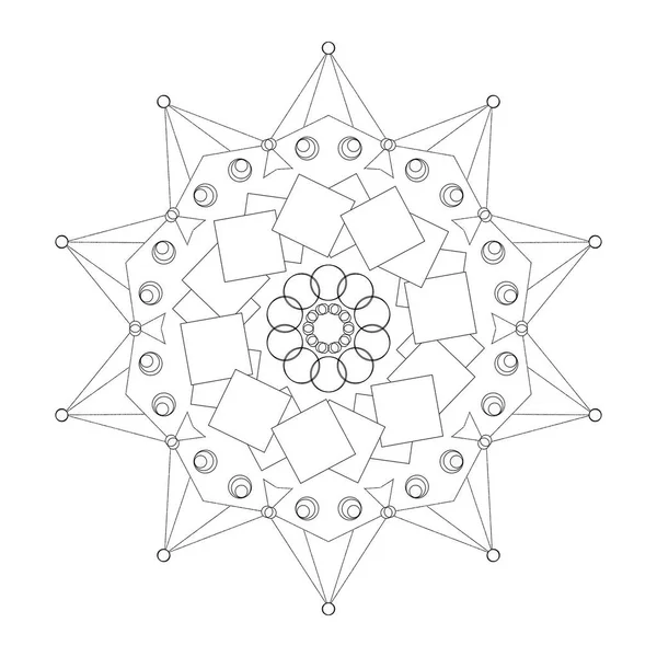 Dibujo Línea Mandala Henna Para Una Página Para Colorear —  Fotos de Stock