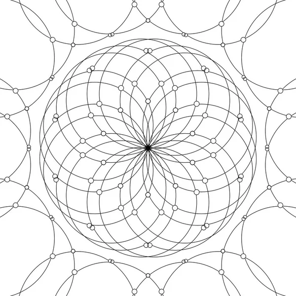 Desenho Linha Uma Mandala Hena Para Uma Página Coloração — Fotografia de Stock