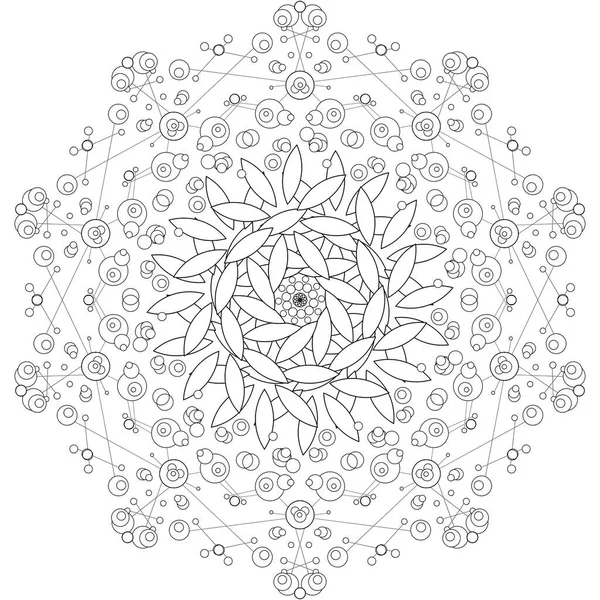 Line Drawing Mandala Henna Coloring Page — Fotografia de Stock