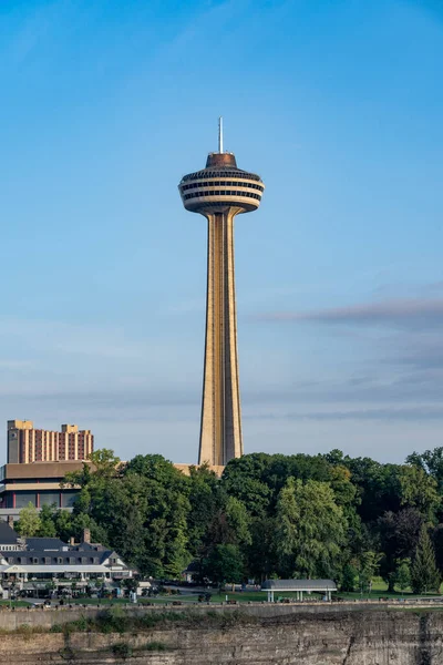 Augusti 2021 Niagarafallen Över Skylon Tower Sett Från Den Amerikanska — Stockfoto