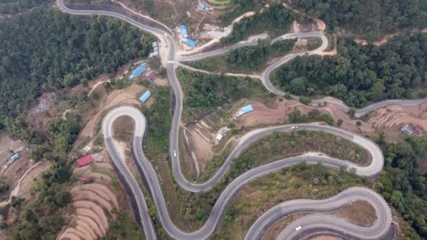 Vista Aérea Recta Hacia Abajo Del Tráfico Autopista Autopista Bardibas — Vídeos de Stock