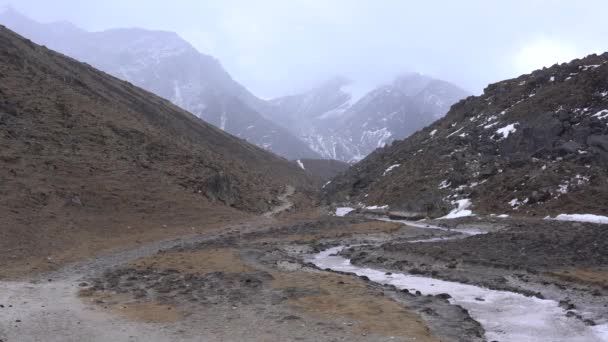 Snöstorm Himalaya Bergen Everest Regionen Nepal — Stockvideo