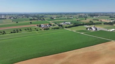 Farmersville, Pennsylvania 'daki tarım kırsalının güzel tarlaları..