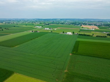 An aerial view of the rural farmland in southern Lancaster County, Pennsylvania.