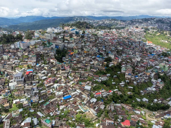 Een Luchtfoto Van Het Kohima Nagaland Stadsgezicht Thuisbasis Van Het — Stockfoto
