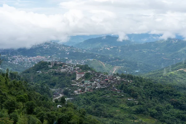 Krásný Výhled Kopce Nagaland Městem Úbočí Kopce — Stock fotografie