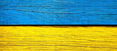 İki yatay tahta, sarı ve mavi. Arkaplan, doku.