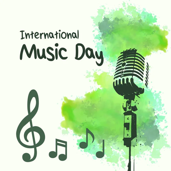 Beyaz Arkaplanda Uluslararası Müzik Günü Beyaz Arkaplanda Uluslararası Müzik Günü — Stok Vektör
