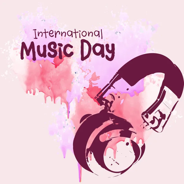 Beyaz Arkaplanda Uluslararası Müzik Günü Beyaz Arkaplanda Uluslararası Müzik Günü — Stok Vektör