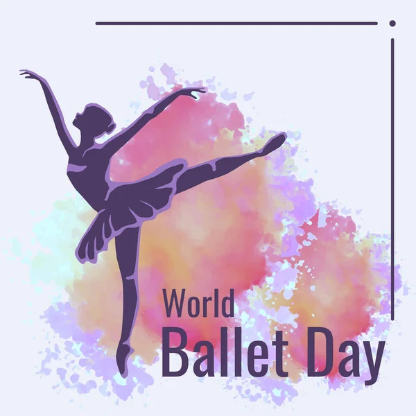Světový Baletní Den Šedém Pozadí — Stockový vektor