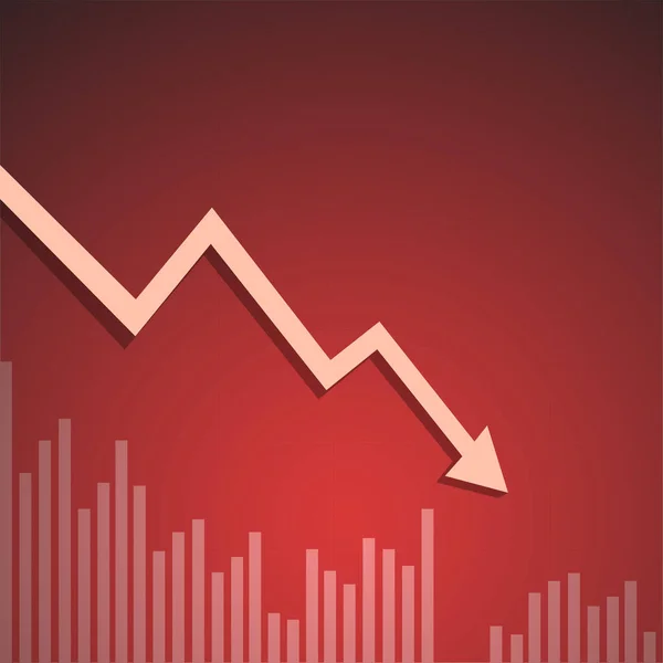 World Economic Recession Illustration Red Base Color — Stock Vector