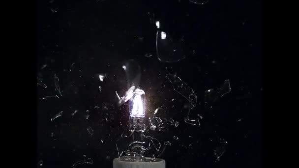 Light Bulb Blowing Close — Stock Video
