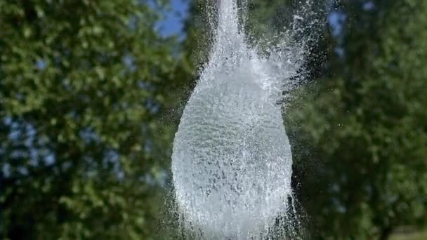 Balloon Water Blowing Close Slow Motion — Stock Video