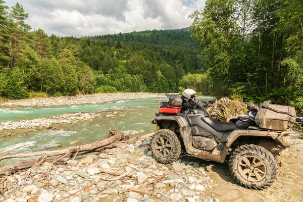 Arkhyz Rusia Agosto 2021 Brp Can Quad Bike Caucasus Mountains — Foto de Stock