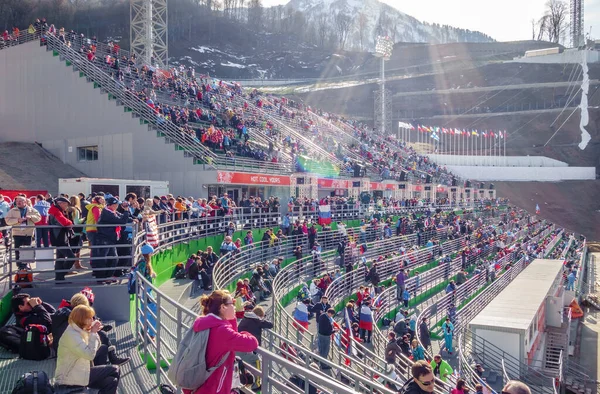 Sochi Rússia Fevereiro 2014 Competições Salto Esqui Nos Jogos Olímpicos Imagem De Stock