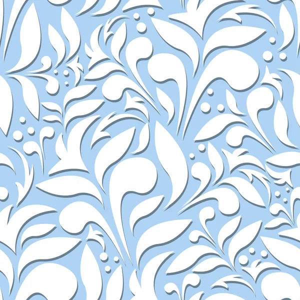 Kışın desenli desen, halk çiçekleri ve yapraklar, buz süsü