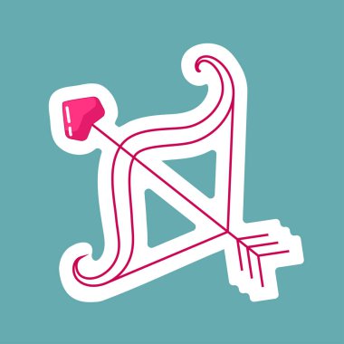 Eros 'un yayı ve oku, kalbinden vuruldu, aşkta, kalplerin birleşmesinde.