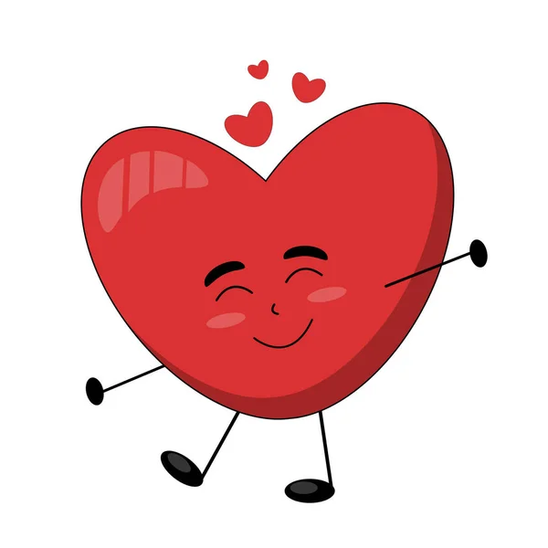 Mutlu kırmızı kalp, kalp karakteri aşkın ifadesi duygu, yüzdeki neşe