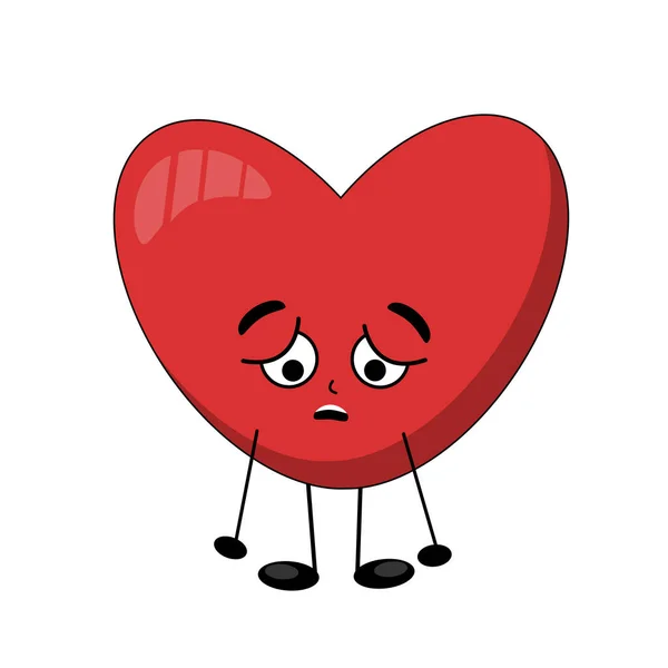 Üzgün kırmızı kalp, aşk ifade eden kalp karakteri, hayal kırıklığı, anlamıyor