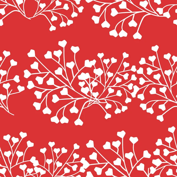 Kalp şeklinde sakura dalları, Sevgililer Günü, beyaz çalılar, botanik desenler