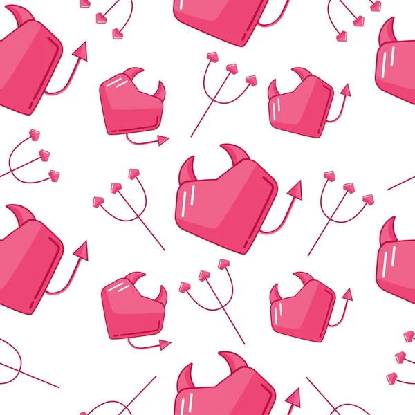 Şeytan ve mızrak deseni, Sevgililer Günü için kalp, aşk ve ilişkiler.