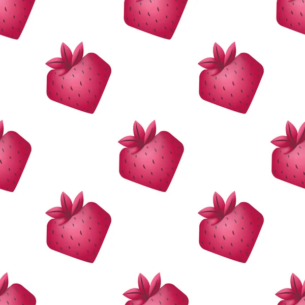 Vektör Sevgililer Günü etiketi, pembe kalp şeklinde çilek, sulu dut