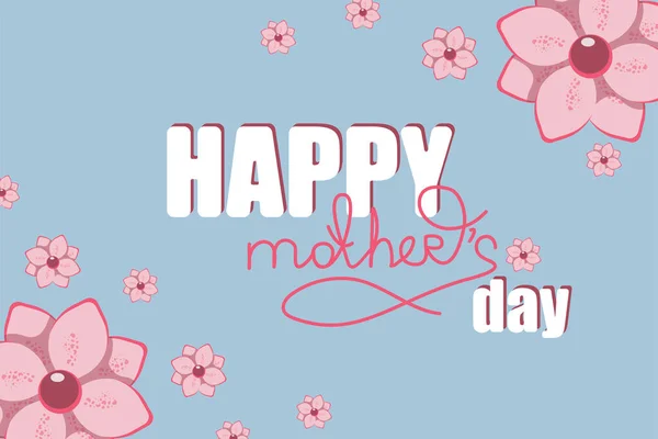 Anneler günü için tebrik kartı. Annenin vektör çizimi, bir buket çiçekli tebrik kartı, laleler.