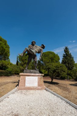 Türkiye 'nin Anakkale ilinin Gelibolu yarımadasındaki Gelibolu kampanyası anıtı Mehmetik Anıtı' na Saygı.