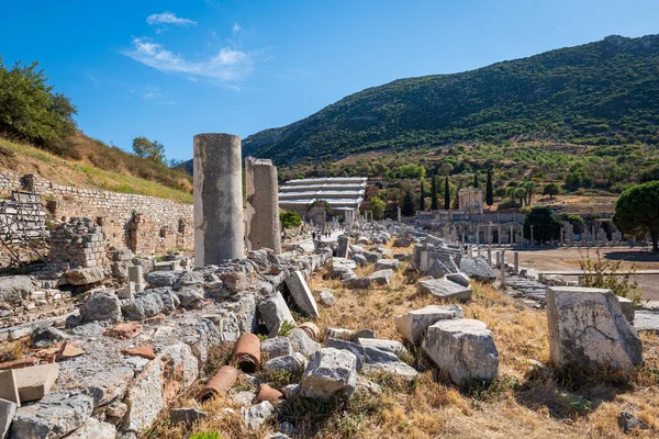 Efesos Antika Stad Selcuk Turkiet Utsikten Över Världsberömda Ruiner Efesos — Stockfoto