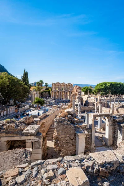 Ephesus Library Celsus Starobylém Městě Efesus Turecko Efesus Zapsán Seznamu — Stock fotografie