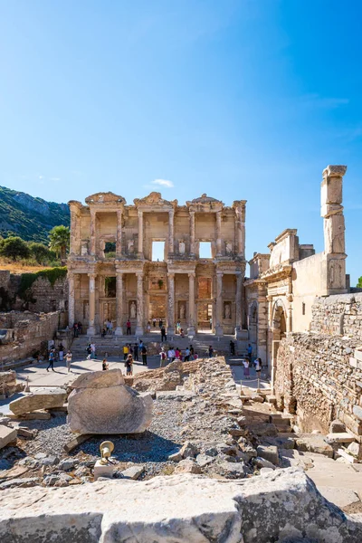 Bibliothèque Ephèse Celsus Dans Ancienne Ville Ephèse Turquie Ephèse Est — Photo
