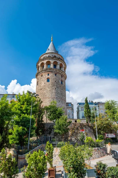 Galata Tower Istanbul Zomer Symbolische Bezienswaardigheid Galata Gebied Van Istanbul — Stockfoto