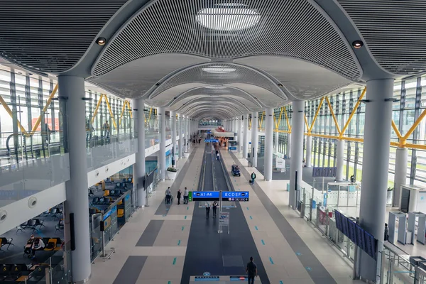 Estambul Turquía Septiembre 2021 Arquitectura Interiores Del Aeropuerto Estambul Aeropuerto — Foto de Stock