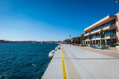 İstanbul, Türkiye - Kasım 2021: Galataport, İstanbul 'un 2021 yılında açılan yeni limanı, Galata, Karaköy kıyılarında yer almaktadır.