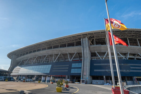 Istanbul, Turkey - November 2021: Nef Stadium, formally known as Trk Telekom Stadium, is the home stadium of Galatasaray SK