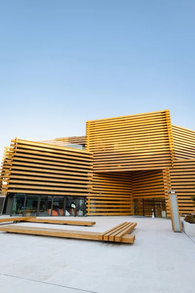Eskisehir, Türkiye - Ekim 2021: Eskisehir, Türkiye 'deki Odunpazari Modern Sanat Müzesi. Müzede modern ve çağdaş sanatlar sergilenmektedir.
