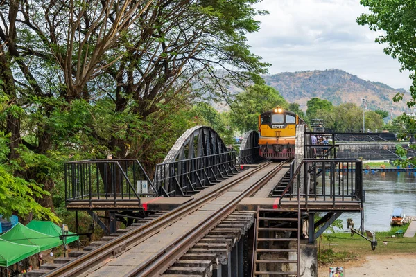 Kanchanaburi Thailand December 2021 River Kwai Bridge Railway Train Also —  Fotos de Stock