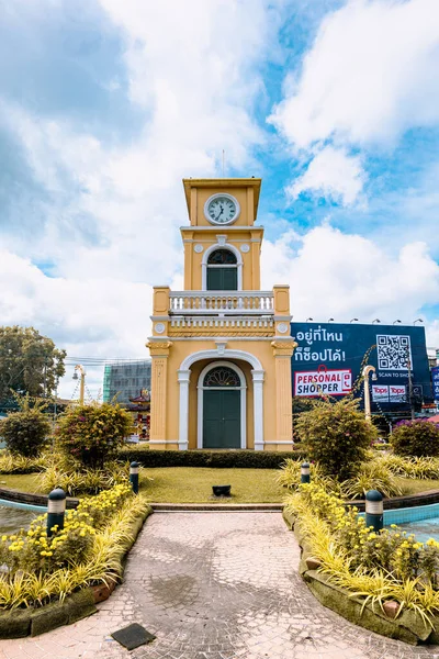 Phuket Tailândia Dezembro 2021 Phuket Town Clock Tower Rotunda Centro — Fotografia de Stock