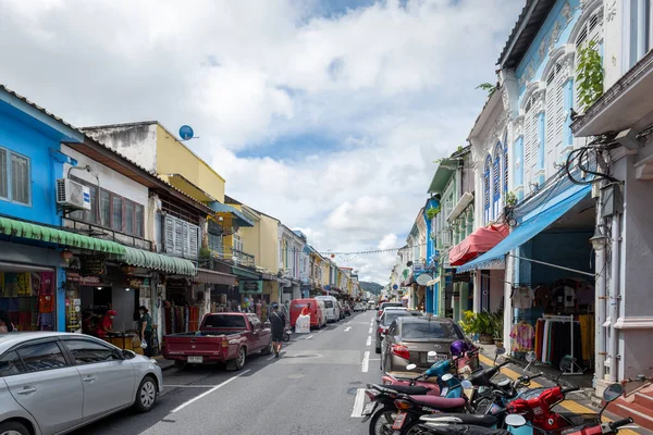 Phuket Tajlandia Grudzień 2021 Widok Ulicy Phuket Old Town Kolorowymi — Zdjęcie stockowe