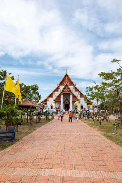 Ayutthaya Tailandia Diciembre 2021 Wihan Phra Mongkhon Bophit Templo Moderno —  Fotos de Stock