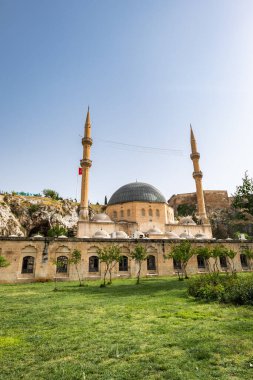Mevlid Halil Mosque in Sanliurfa, Turkey. Religious tourism destinations in Urfa, Turkey.