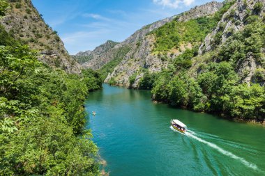 Matka Canyon in Skopje, North Macedonia. Landscape of Matka Canyon and lake, a popular tourist destination in Macedonia