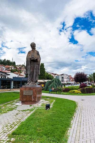 Ohrid Macedonia July 2022 Ohrid Town Central Area Landmark Statue — Fotografia de Stock