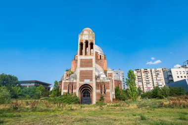 Kosova 'nın Priştine kentindeki Kurtarıcı Sırp Ortodoks Katedrali. Kosova 'daki ünlü ve tamamlanmamış bir Sırp Ortodoks Hıristiyan kilisesi