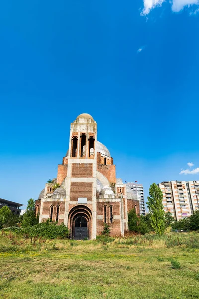 The Christ the Saviour Serbian Orthodox Cathedral in Pristina, Kosovo. It is a famous unfinished Serbian Orthodox Christian church in Kosovo