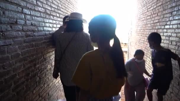 Ayuthaya Tayland Eylül 2020 Aile Eski Ayuthaya Tayland Harabelerinde Seyahat — Stok video