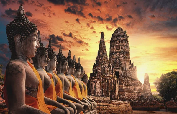 Ruïne Van Ancient Buddhism Tempel Religie Pagode Ayutthaya Province Thailand — Stockfoto