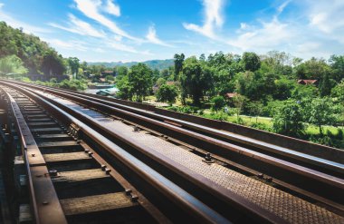 The Historical Death Railway Of World War 2 in River Kwai Kanachanaburi, country side of Thailand.