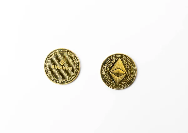 Bangkok Thailand August 2022 Two Smart Chain Cryptocurrency Eth Bnb — Stockfoto